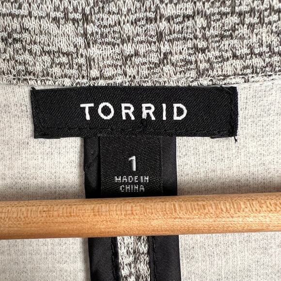 Torrid Women's 1X (1) Studio Blazer Jacket Boyfriend Double Knit Longline Career - Picture 9 of 15